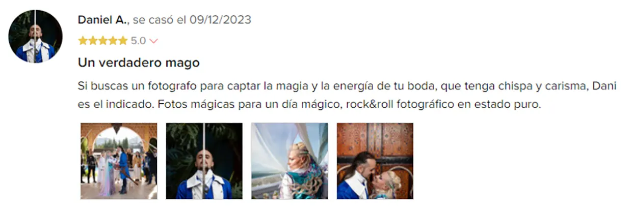 Valoraciones en BodaNet